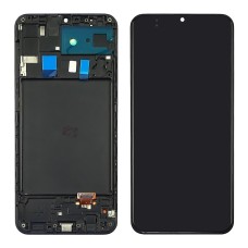 Дисплей для Samsung A205 Galaxy A20 (2019) с чёрным тачскрином и корпусной рамкой OLED