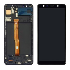 Дисплей для Samsung A750 Galaxy A7 (2018) с чёрным тачскрином и корпусной рамкой OLED