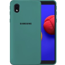 Силикон Original 360 Case Logo Samsung Galaxy A01 Core (Тёмно-зелёный)