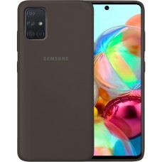 Силикон Original Round Case Logo Samsung Galaxy A71 (2020) (Тёмно-коричневый)