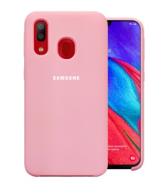 Силикон Original Case Logo Samsung Galaxy A40 (2019) (Розовый)