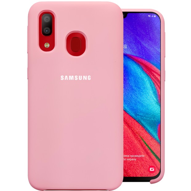 Силикон Original Case Logo Samsung Galaxy A40 (2019) (Розовый)