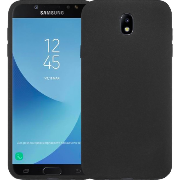 Силиконовый чехол Textile Samsung Galaxy J7 (2017) J730 (Чёрный)