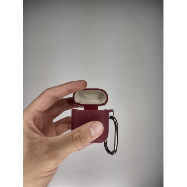 Чехол для наушников Full Silicone Case with Microfiber Apple AirPods (57) Marsala