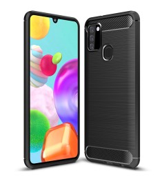 Силикон Polished Carbon Samsung Galaxy A21S (2020) (Чёрный)