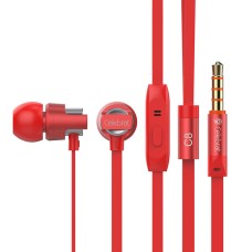 Проводные наушники-гарнитура вакуумные Celebrat C8 (Red)