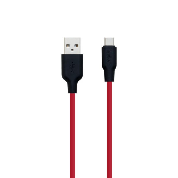 USB-кабель Hoco Silicone X21 (Type-C) (черно-красный)
