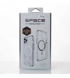 Силикон Space Case MagSafe Apple iPhone 16 (Прозрачный)