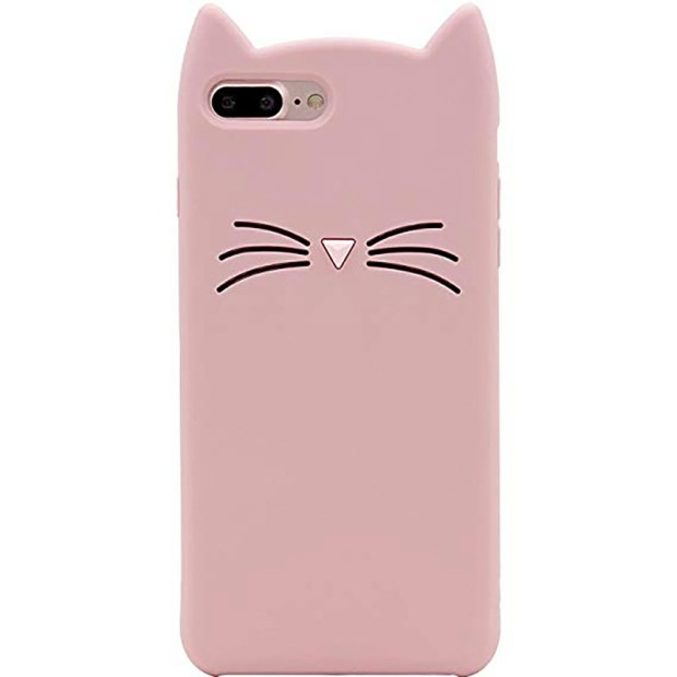 Силиконовый чехол Kitty Case Apple iPhone 7 Plus / 8 Plus (розовый)