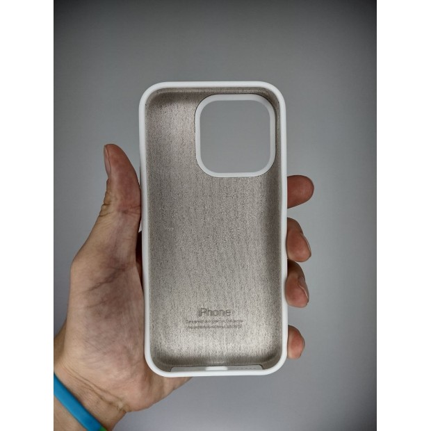 Силикон Original Round Case Apple iPhone 15 Pro (06) White