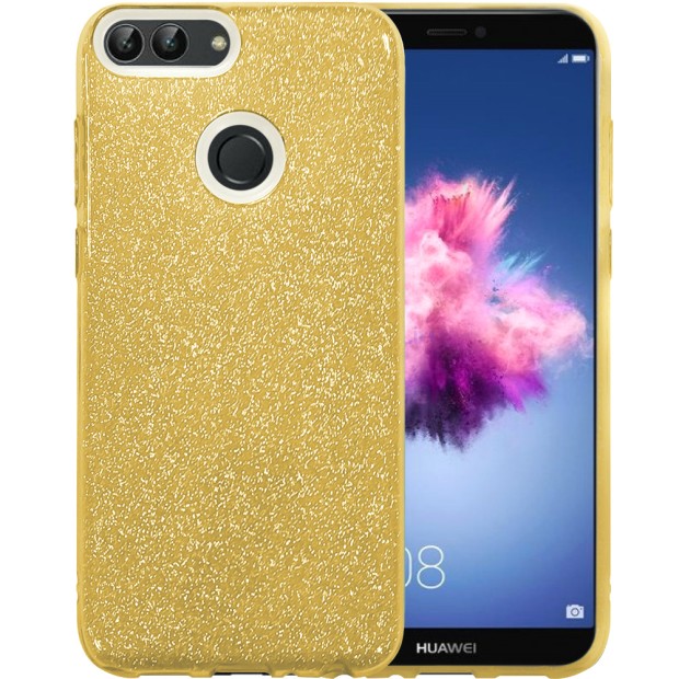Силиконовый чехол Glitter Huawei P Smart (золотой)