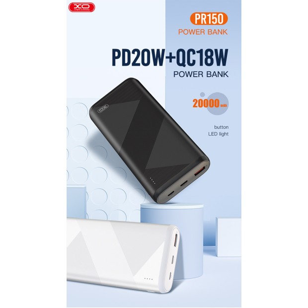 PowerBank XO PR149 10000mAh PD 20W + QC 18W (Black)