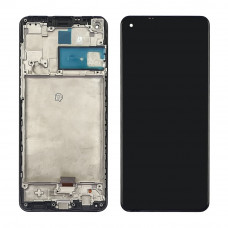 Дисплей для Samsung A217 Galaxy A21S (2020) с чёрным тачскрином и корпусной рамкой