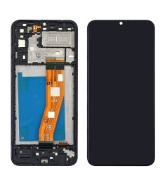 Дисплей для Samsung A042F Galaxy A04E (2022) с чёрным тачскрином и корпусной рам..