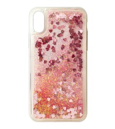 Силикон Liquid Fashion Apple iPhone X / XS (Violet-pink Hearts)