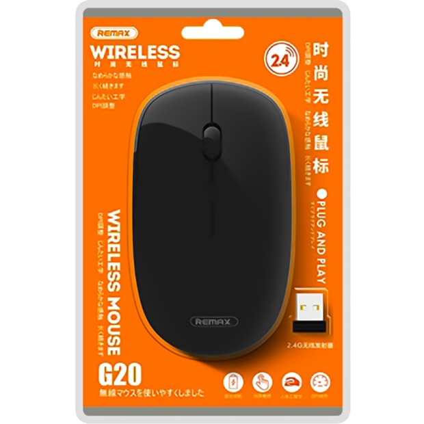 Мышь беспроводная Wireless Remax G20 2.4G (Чёрный)