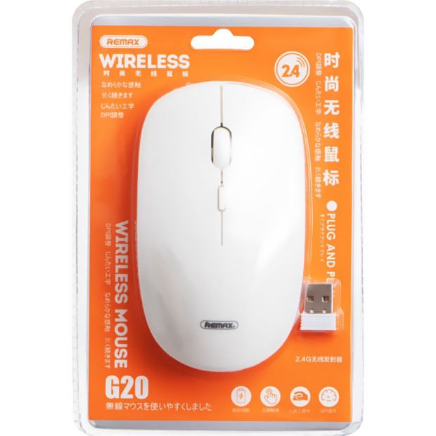 Мышь беспроводная Wireless Remax G20 2.4G (Белый)