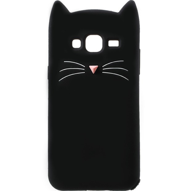Силикон Kitty Case Samsung Galaxy J7 (2015) J700 (Чёрный)