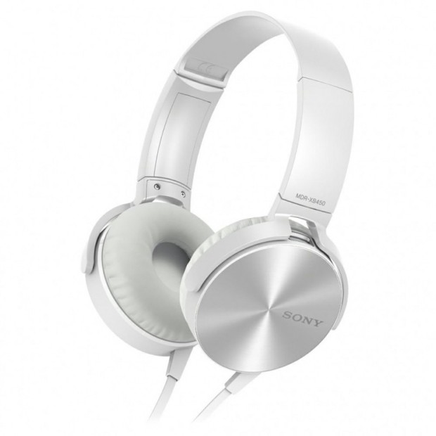 Наушники-гарнитура Sony Extra Bass MDR-XB450AP Bluetooth (Белый)