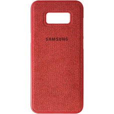 Силикон Textile Samsung Galaxy S8 Plus (Тёмно-красный)