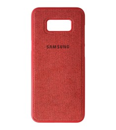 Силикон Textile Samsung Galaxy S8 Plus (Тёмно-красный)