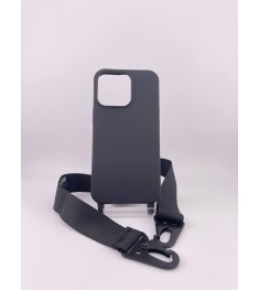 Чехол Silicone Case Shoulder Strap Apple iPhone 13 Pro (Black)