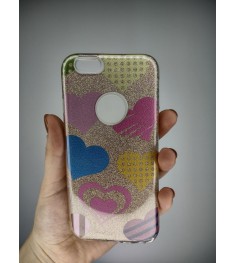 Силикон Glitter Apple iPhone 6 / 6s (Heart)