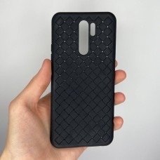 Накладка Weaving Leather Xiaomi Redmi 9 (Чёрный)