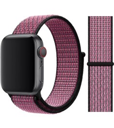 Ремешок Nylon Apple Watch 42 / 44 mm (Розово-чёрный)