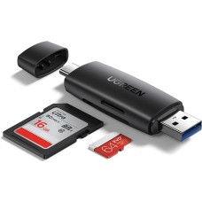 Переходник Card Reader UGREEN CM304 (USB3.0/Type-C to TF / SD) (Black)