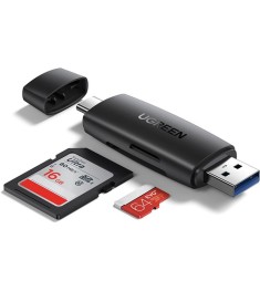 Переходник Card Reader UGREEN CM304 (USB3.0/Type-C to TF / SD) (Black)