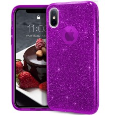 Силикон Glitter Apple iPhone X / XS (Фиолетовый)