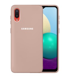 Силикон Original 360 Case Logo Samsung Galaxy A02 (2021) (Пудровый)
