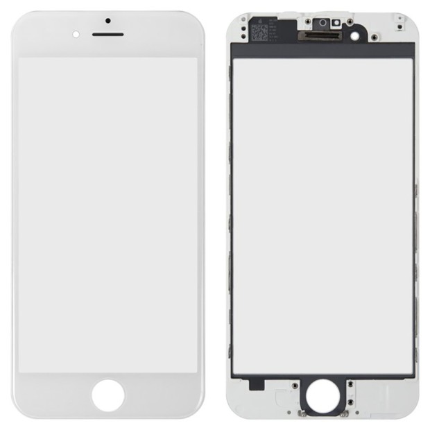 Защитное стекло для дисплея Apple iPhone 6 White + Frame + OCA (AAA)