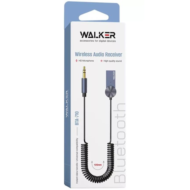 USB-адаптер Bluetooth Ресивер Walker BTA-710 USB3.0 - 3.5mm (Чёрный)