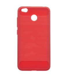 Силиконовый чехол Polished Carbon Xiaomi Redmi 4x (Красный)