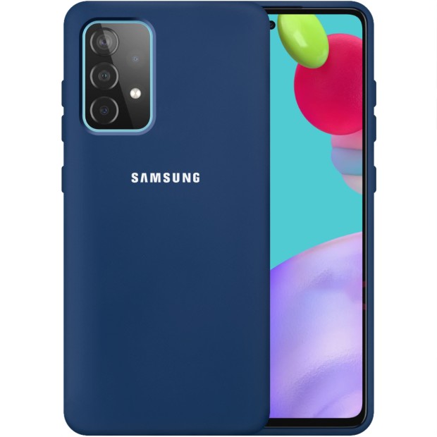 Силикон Original 360 Case Logo Samsung Galaxy A52 (2021) (Тёмно-синий)