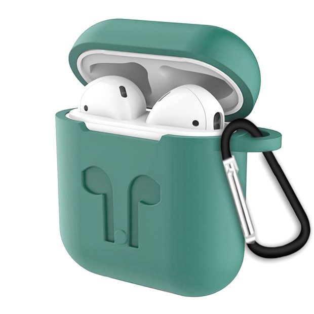 Футляр для навушників Full Silicone Case Apple AirPods (55) Blackish Green