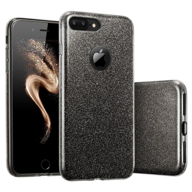 Силикон Glitter Apple iPhone 7 Plus / 8 Plus (Чёрный)