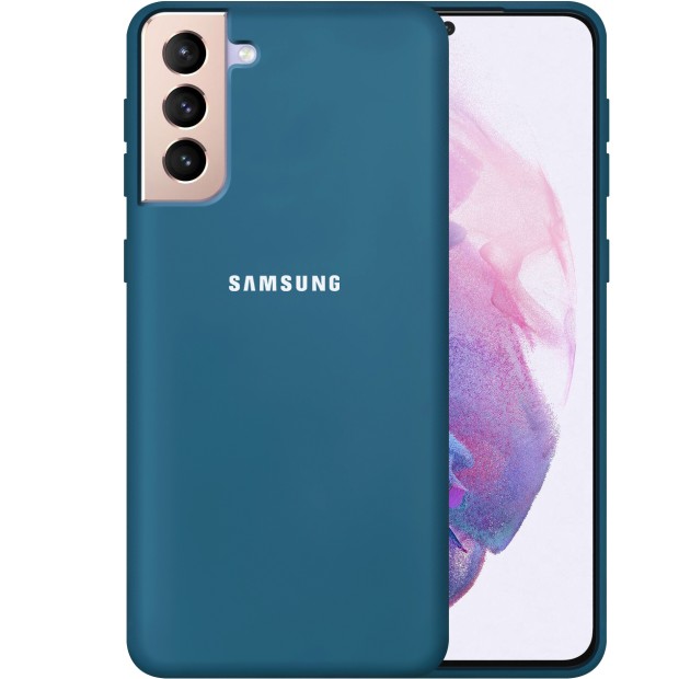 Силикон Original 360 Case Logo Samsung Galaxy S21 Plus (Тёмно-синий)