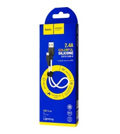 USB-кабель Hoco Silicone X21 Plus 25cm (Lightning) (Белый)
