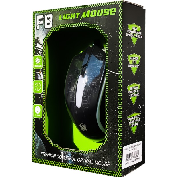 Мышь проводная игровая F8 (Чёрный)