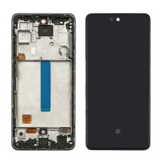 Дисплей для Samsung A525 Galaxy A52 (2020) с чёрным тачскрином и серой корпусной рамкой OLED