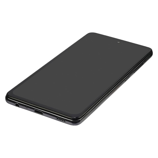 Дисплей для Samsung A525 Galaxy A52 (2020) с чёрным тачскрином и серой корпусной рамкой OLED