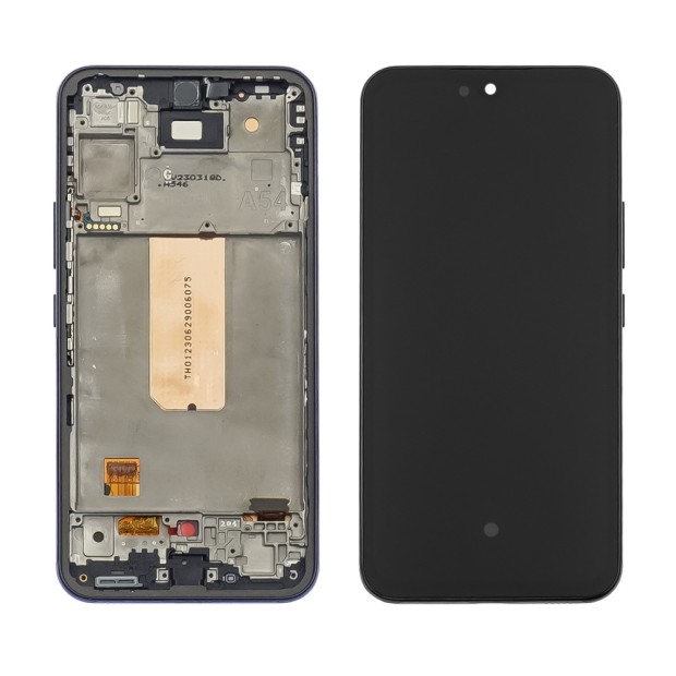 Дисплей для Samsung A546F Galaxy A54 (2023) с чёрным тачскрином и чёрной корпусной рамкой (с широким ободком) OLED