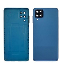 Задняя крышка для Samsung A125 Galaxy A12 (2020) синяя со стеклом камеры