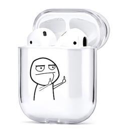 Футляр для наушников Clear Case Apple Airpods (Meme)