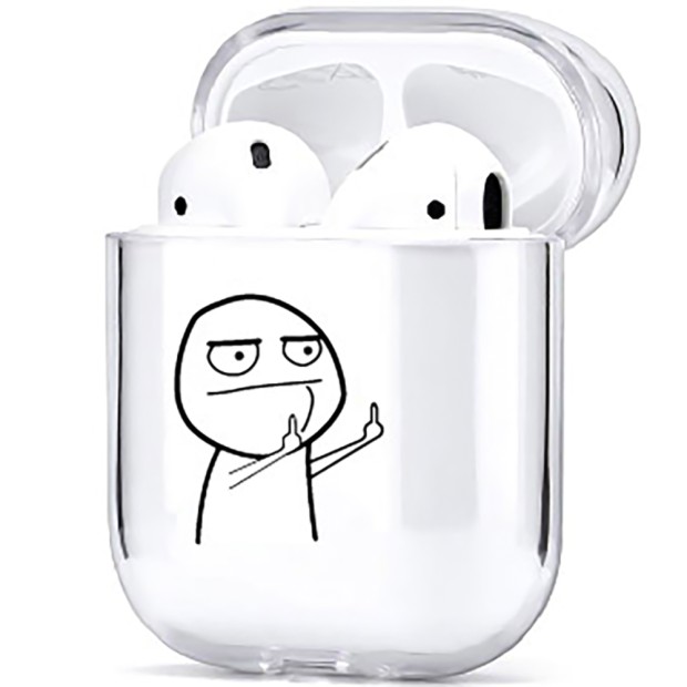 Чехол для наушников Clear Case Apple Airpods (Meme)