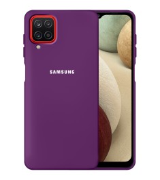 Силикон Original 360 Case Logo Samsung Galaxy A12 (2020) (Сиреневый)