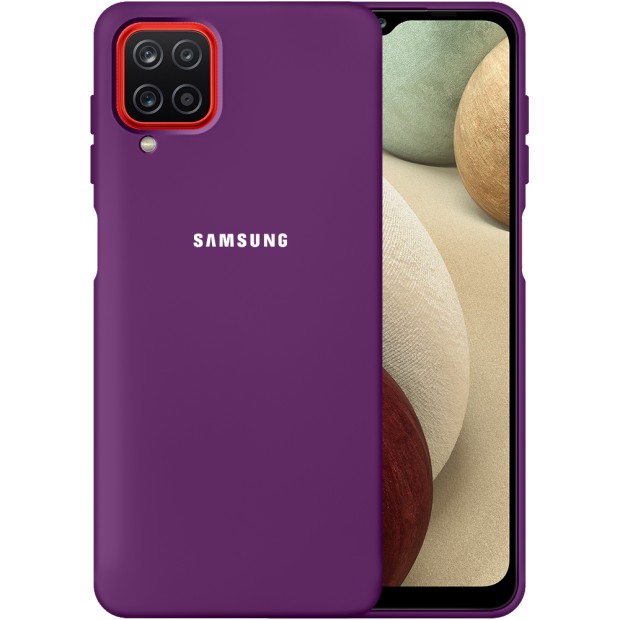 Силікон Original 360 Case Logo Samsung Galaxy A12 (2020) (Бузковий)